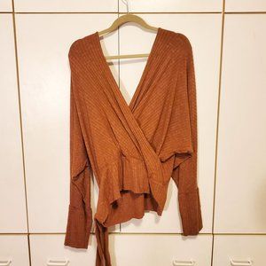 Free People Tie-Waist Pullover Top Size XL